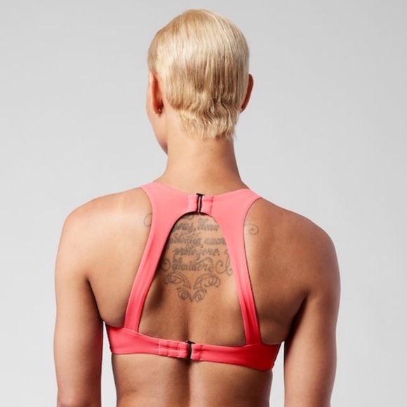 🧡 Athleta Maldives High Neck Bikini Top // Coral Petal - Picture 2 of 4